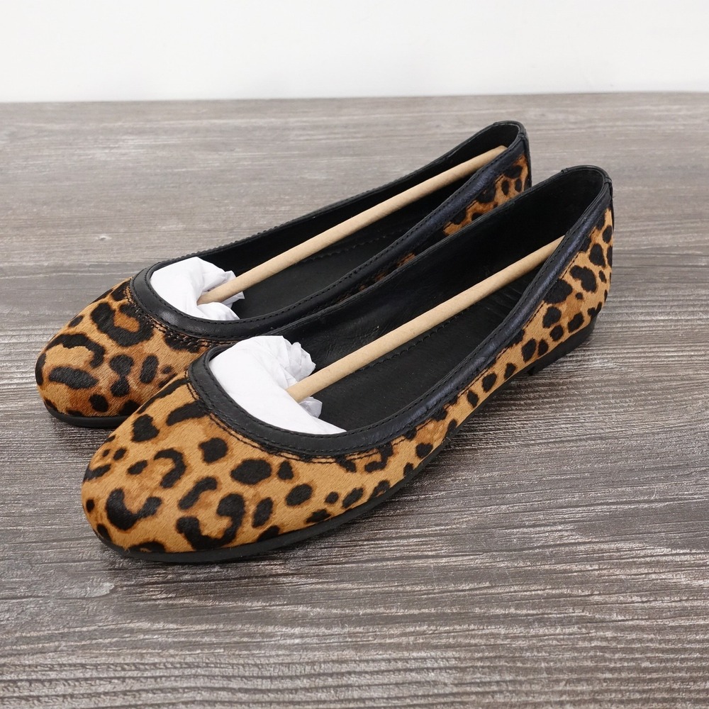 New! Frye Shoes Womens Size 6 Brown Leopard Carson Ballet Haircalf Flats‎ Sample